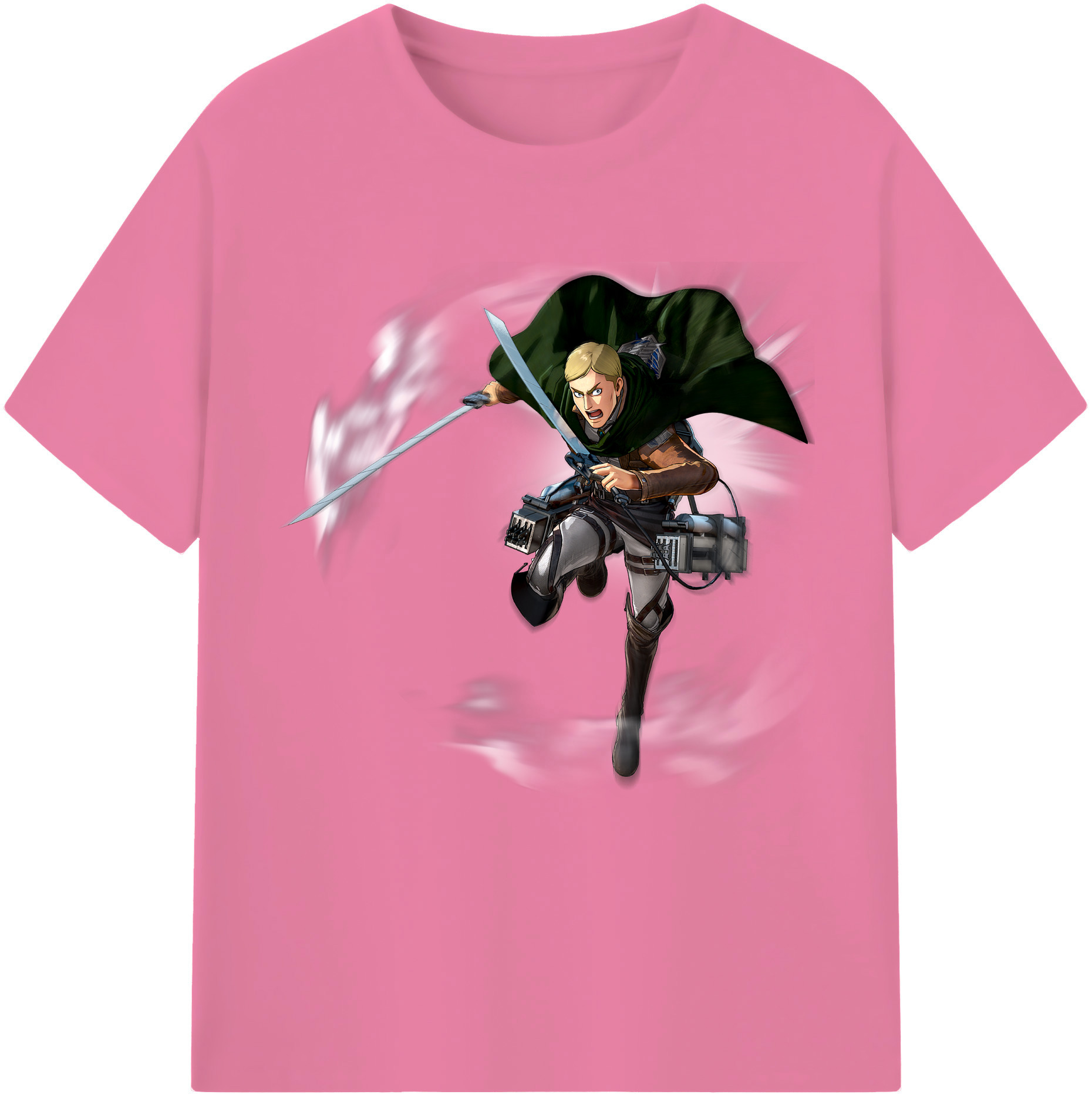 （画像用） 進撃の巨人 エルヴィン・スミス Attack on Titan Erwin Smith 綿100％半袖Tシャツ（フロントプリント）